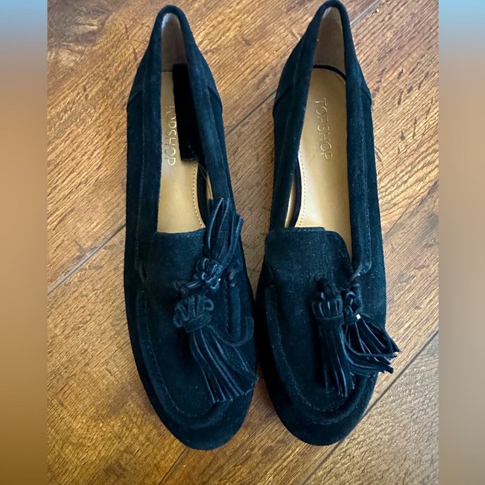 TopShop Black Tassel Loafers